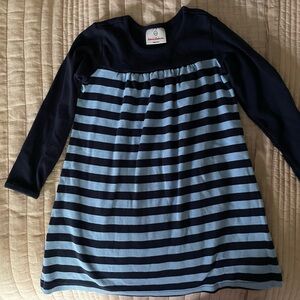 Hanna Andersson Navy and Blue Striped Dress